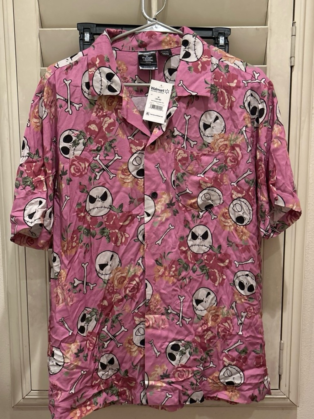 Disney Pink Floral Skull Button-Down Shirt